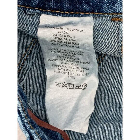 Pilcro Jeans Womens 28 Blue Denim High Rise Wide Leg Crop Stretch Made In Turkey - Picture 6 of 11